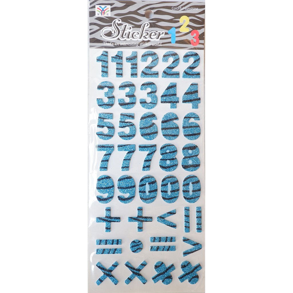WX-AXสติ๊กเกอร์นูน3D ตัวเลขกากเพชร 4แบบ ลายเสือ (WX-AX) สีสันสดใส