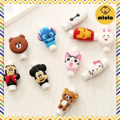 Cartoon Cable Protector For Iphone Charging Cable Saver Cartoon Colorful Silicone USB Cables Protect Winder