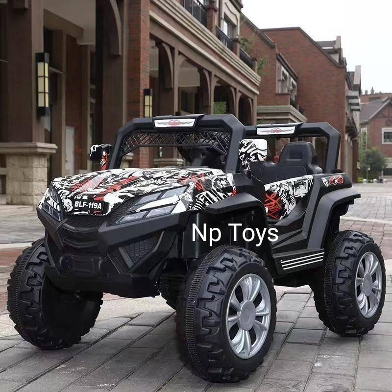 Toykidsshop รถแบตเตอรี่เด็กนั่งJeebขนาด4มอเตอร์รุ่นใหม่บังคับผ่านมือถือได้ บังคับวิทยถด้วยรีโมทและขับธรรมดา No.2045
