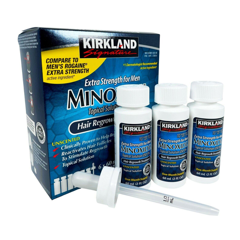 [3/6 ขวด] แถมหลอดหยดแท้ เซรั่มปลูกผม Kirkland Signature Mi-noxidil 5% พร้อมหลอดหยดแท้แบบฝาปืด