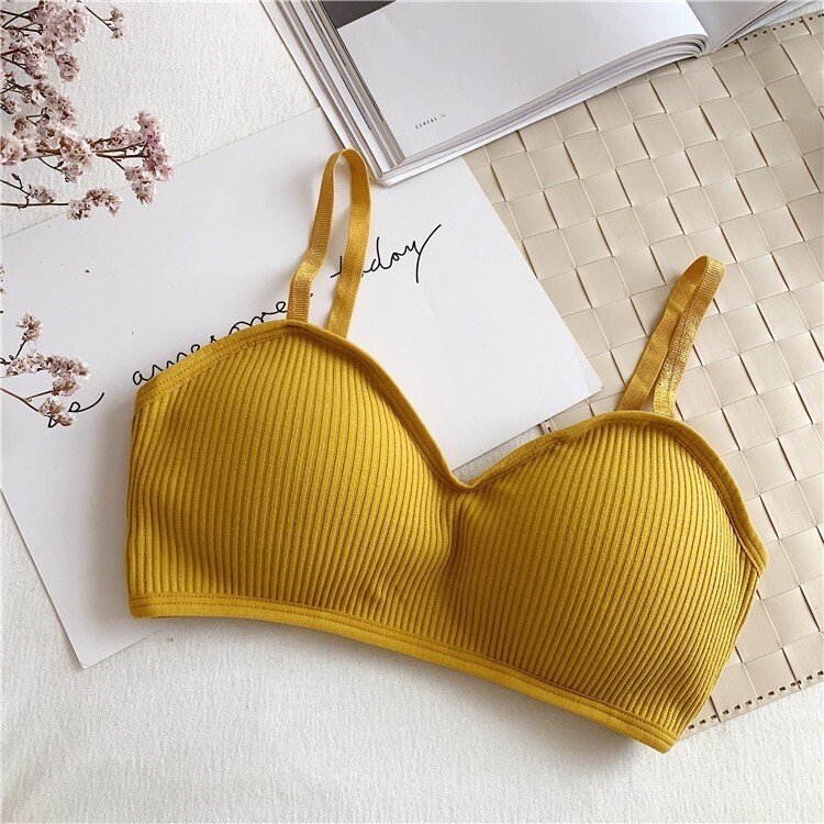 Ladybragi  Crop bra สายเดี่ยว SB-20193 บราสายเดี่ยวแบบสวม ผ้าร่อง แฟชั่นรุ่นใหม่ แบบน่ารัก เก๋ๆ ผ้าเนื้อดี ใส่สบาย น่ารักสุดๆ