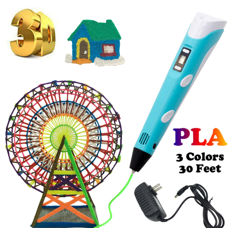 3D Printer Pens PLA-ABS 2nd ปากกา 3 มิติ สร้างสรรค์จินตนาการ 3D PEN II หัวปากกา LED ABS filament PEN 3D Model Children gifts Smart 3D Printer Pen-3D Magic PEN ส่งฟรี