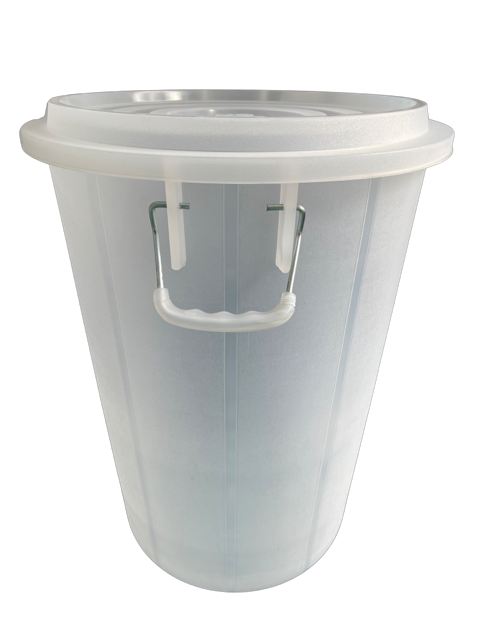 Pail with lid and iron handles clear color 20GL (66liters) Grade A size 46.5x46.5x64.5 cm Pail-007 ราคา 209 บาท*ส่งฟรี