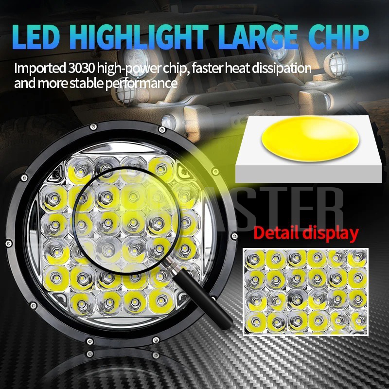 ไฟรถสปอร์ตไลท์ 96W แสงขาว spotlight off road led Off-Road, SUV, ATV, รถบรรทุก, รถบัส, วิศวกรรมยานพาหนะ (รถขุด, รถปราบดิน, เครน, รถบรรทุกเหมืองแร่, treedozer & แผนที่ Roller