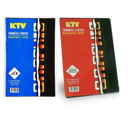 กระดาษคาร์บอน 21x33ซม. น้ำเงิน,แดง,ดำ (100แผ่น)  KTV  Graphic