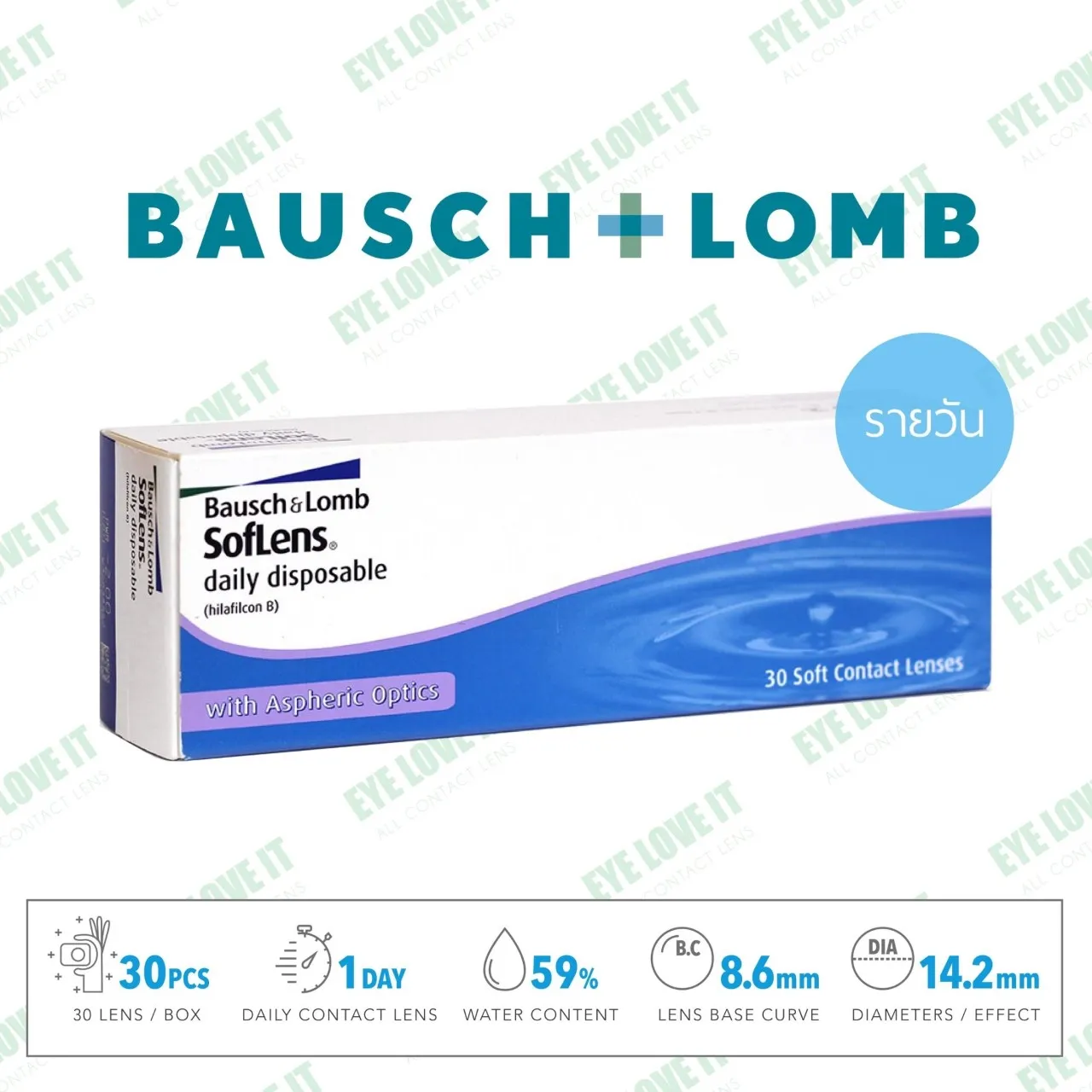 SofLens Daily คอนแทคเลนส์  Bausch & Lomb เลนส์ใสรายวัน บอชแอนด์ลอมบ์