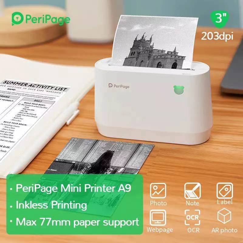 ใหม่ล่าสุด !!! เครื่องปริ้นไร้หมึก PeriPage A9 203dpi รองรับเเอพขนส่ง