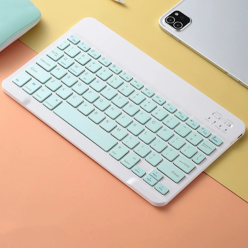 [Bluetooth Office Keyboard] คีย์บอร์ดไร้สายบลูทูธ แป้นพิมพ์บลูทู ธแป้นพิมพ์สำนักงาน KEYBOARD Wireless 3.0 Bluetooth Fast Connection EN/TH English and Thai Layout iOS Android PC Mobile Phone Tablet Smart TV