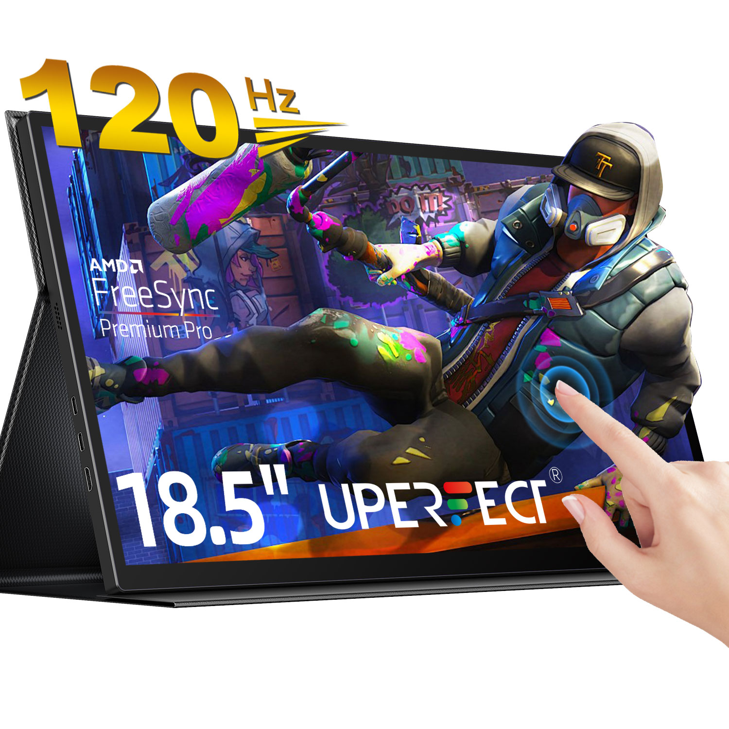 UPERFECT 【Local delivery】-Touch Portable Monitor, - 1920x1080 Monitor 18.5Inch 120Hz Gaming Touchscreen display Wide and Fine work from home with smart case ราคา 5,599 บาท*ส่งฟรี