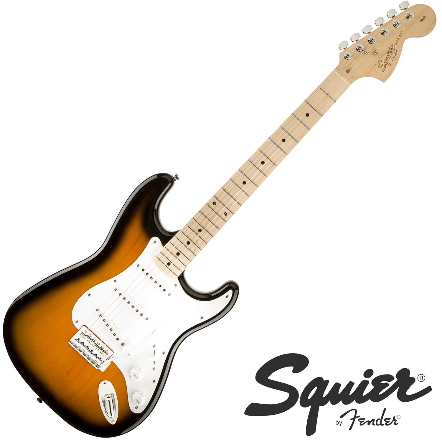 Fender® Squier Affinity Strat MN กีตาร์ไฟฟ้า 21 เฟรต ไม้อัลเดอร์ ปิ๊กอัพซิงเกิ้ลคอยล์ คอขาว รุ่นปี 2021 + แถมฟรีคันโยก  ** ประกันศูนย์ 1 ปี **