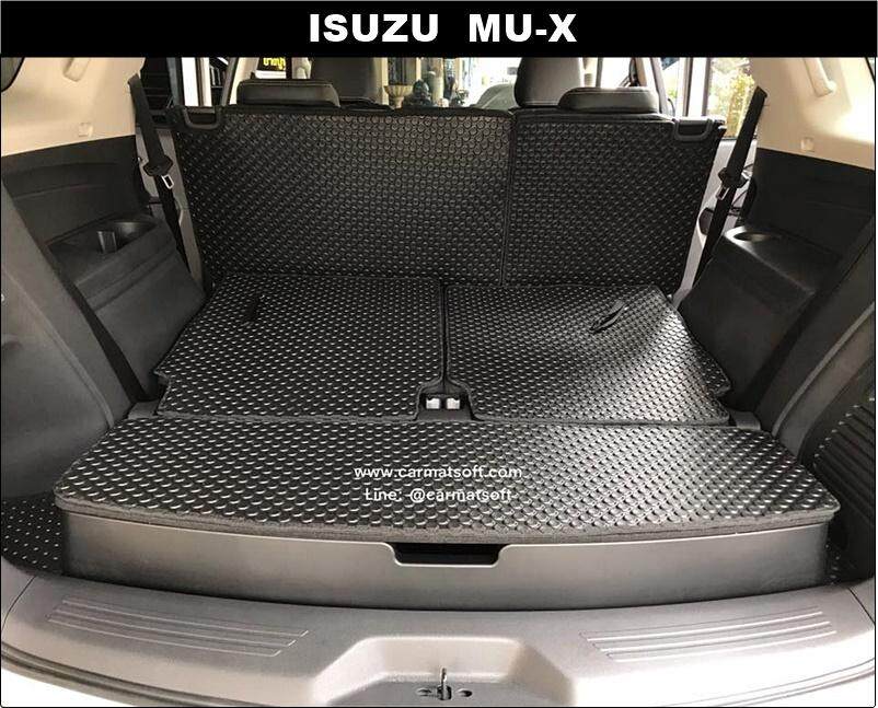 แผ่นปูท้ายรถISUZU MU-X ปี2013-19 ลายกระดุมEVA ชุดแผ่นปูท้าย แผ่นปิดเบาะหลัง ตรงรุนรถ ระบุมีกล่องเก็บของด้าน/หรือไม่มี ในเเชท