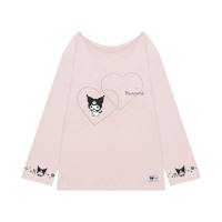 STYLIST | KUROMI Edition - Amour Twin Heart Twin Heart Pink เสื้อปาดไหล่แขนยาวผ้ายืด คุโรมิ