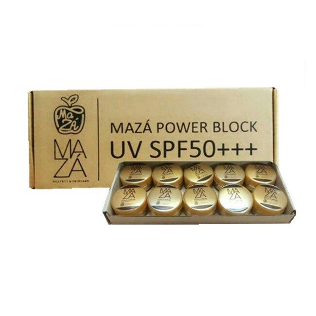 Maza SunScreen SPF 50 PA+++ กันแดดมาซ่า ยกกล่อง 10 กระปุก