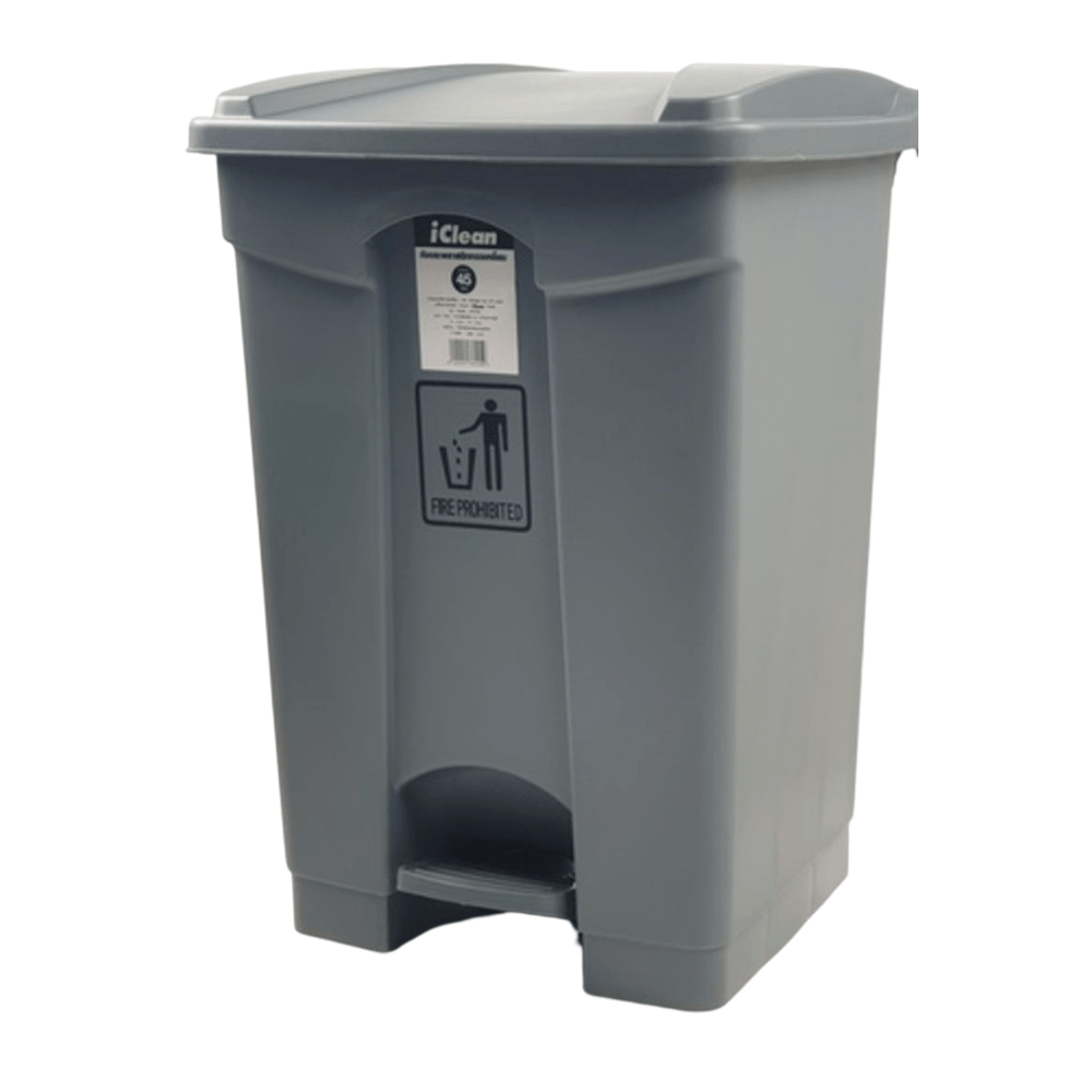 Global House ICLEAN ถังขยะเหยียบเหลี่ยม 45 ลิตร ขนาด 40x41x60 ซม. รุ่น AF07331 สีเทา รับประกันของเเท้ ราคา 827 บาท*ส่งฟรี