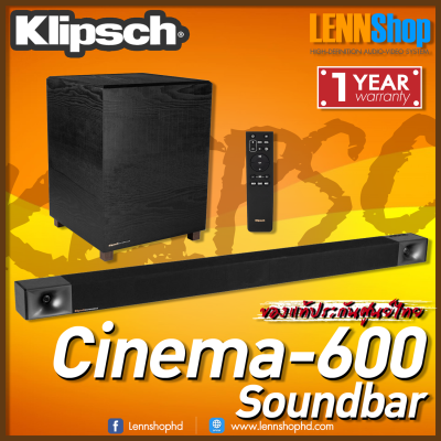 ดูภาพ KLIPSCH : 0% CINEMA 600 SOUNDBAR + WIRELESS SUBWOOFER รับประกัน 1 ปี ศูนย์ Sound Republic / KLIPSCH CINEMA600 / LENNSHOP เพิ่มเติม KLIPSCH : 0% CINEMA 600 SOUNDBAR + WIRELESS SUBWOOFER รับประกัน 1 ปี ศูนย์ Sound Republic / KLIPSCH CINEMA600 / LENNSHOP