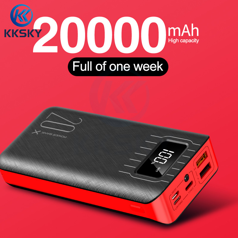 แบตสำรองมินิ Power Bank 20000mAh เพาเวอร์แบงค์ใช้ได้กับโทรศัพท์วัตถุประสงค์ทั่วไปใช้ง่ายพกพาสะดวกพกขึ้นเครื่องได้ Quick Charge 2.0