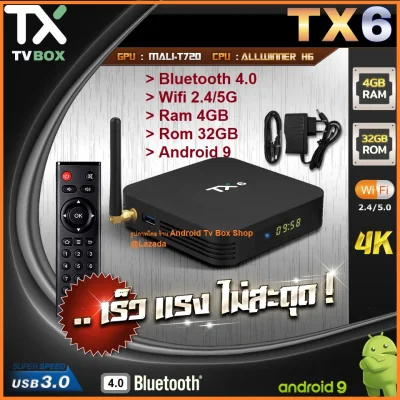 TX6 Allwinner H6 4GB / 32GB Android 9.0 4K LED Dual Band WiFi LAN USB3.0