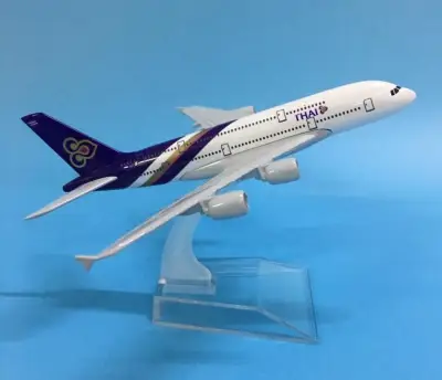 โมเดลเครื่องบิน THAI AIRWAYS AIRBUS A380 (16 cm)-ของขวัญจับฉลากปีใหม่ ของขวัญ เสริมฮวงจุ้ย