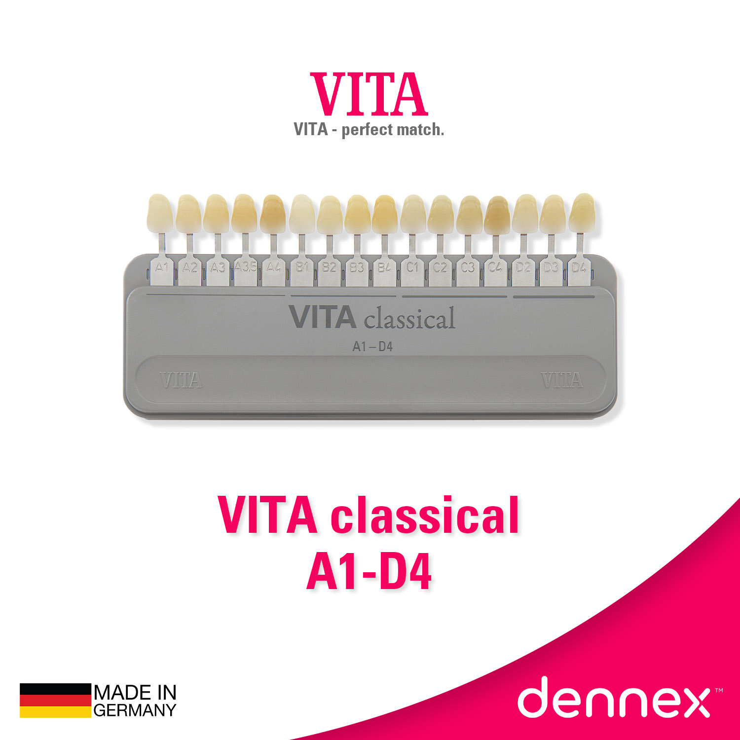 เทียบสีฟันวีต้า VITA Classical A1-D4 Shade guides ลิขสิทธิ์แท้จากวีต้าจากประเทศเยอรมัน by dennex (B027C) ราคา 6,249 บาท*ส่งฟรี