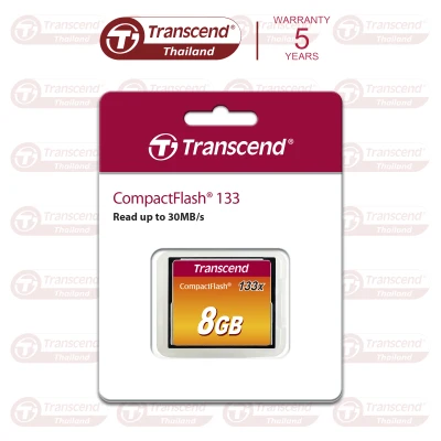 CompactFlash Card 8GB : CF133 Transcend :รับประกัน 5 ปี - มีใบกำกับภาษี