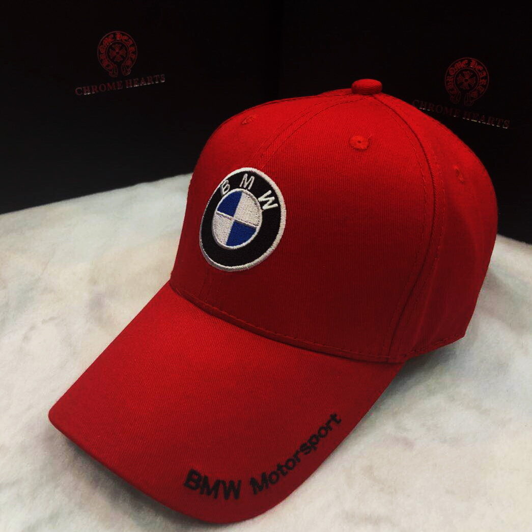 หมวกแก๊ป หมวกแก๊ปแฟชั่น BMW ราคาถูก ผ้าใยสังเคราะห์ ดำ ขาว น้ำเงิน แดง AA17