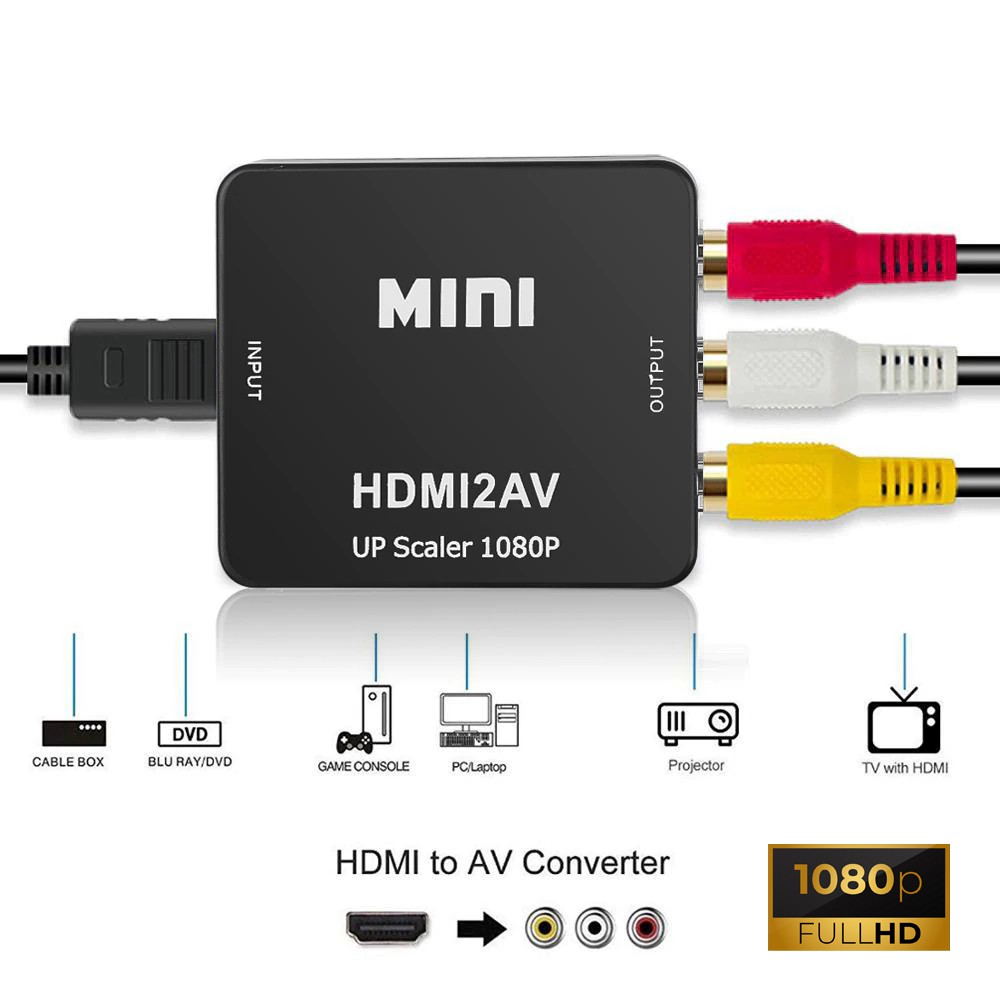กล่องแปลง hdmi to av แปลงhdmiเป็นav vga to hdmi สายแปลง av to hdmi ตัวแปลงสัญญาณ ตัวแปลงสัญญาณ hdmi2av กล่องแปลง hdmi to AV หัวแปลงhdmi HDMI TO AV Converter 1080P / D-PHONE