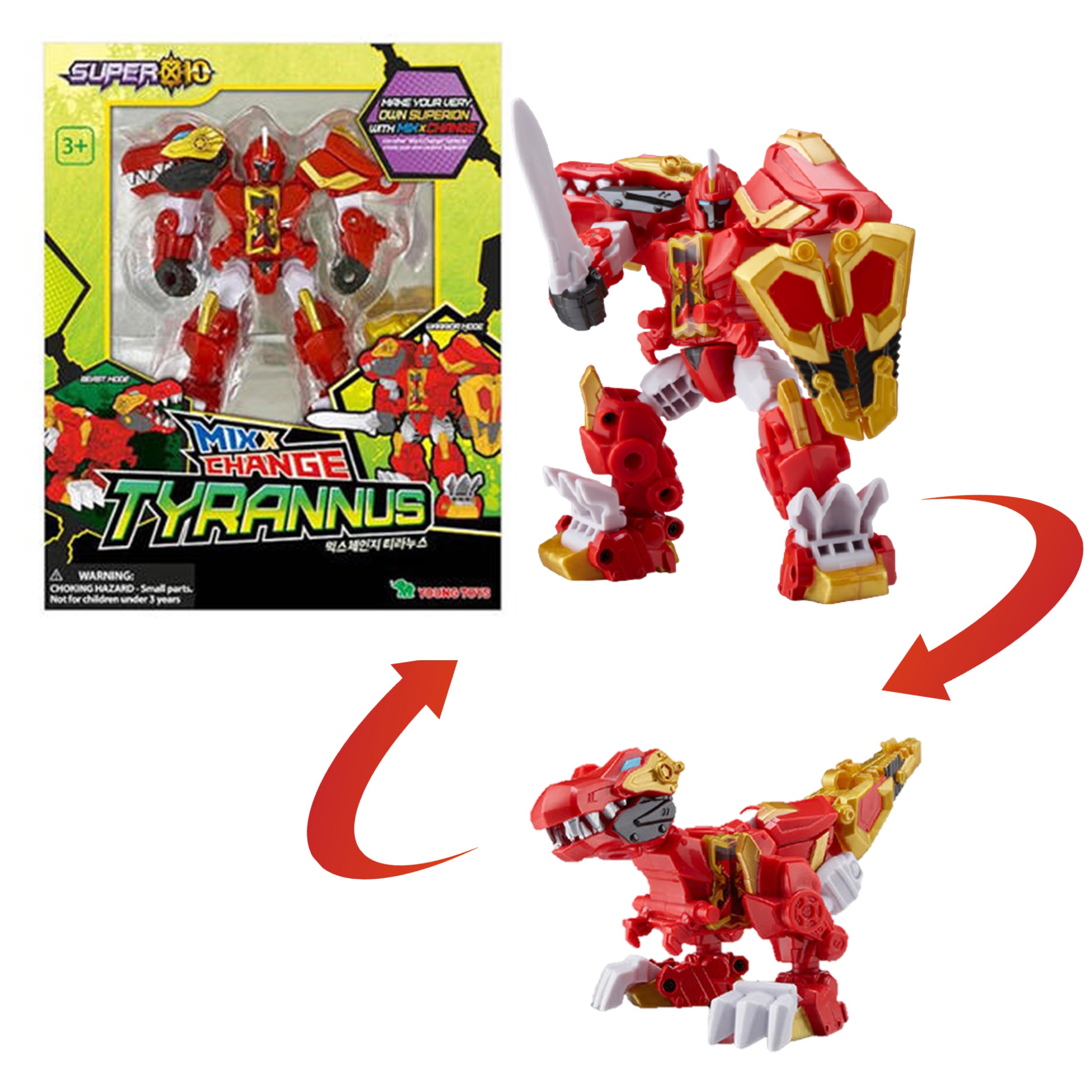 Super 10 Mix Change Tyrannus Super Ten Tyrannus Transformation Robot, Code Spt14065 ราคา 575 บาท*ส่งฟรี