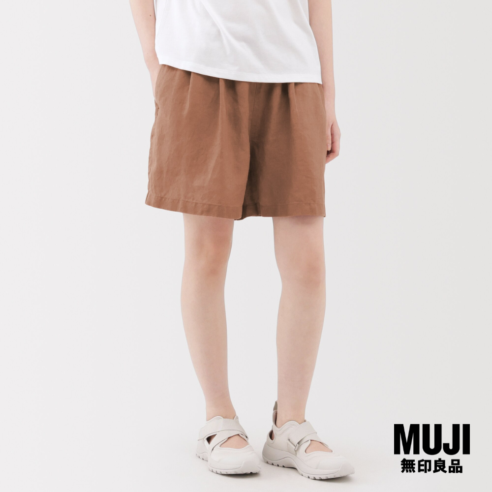 มูจิ กางเกงผ้าลินินฟอกขาสั้น ผู้หญิง - MUJI Washed Linen Easy Short Pants รุ่น BE1Z6A5A ราคา 790 บาท*ส่งฟรี