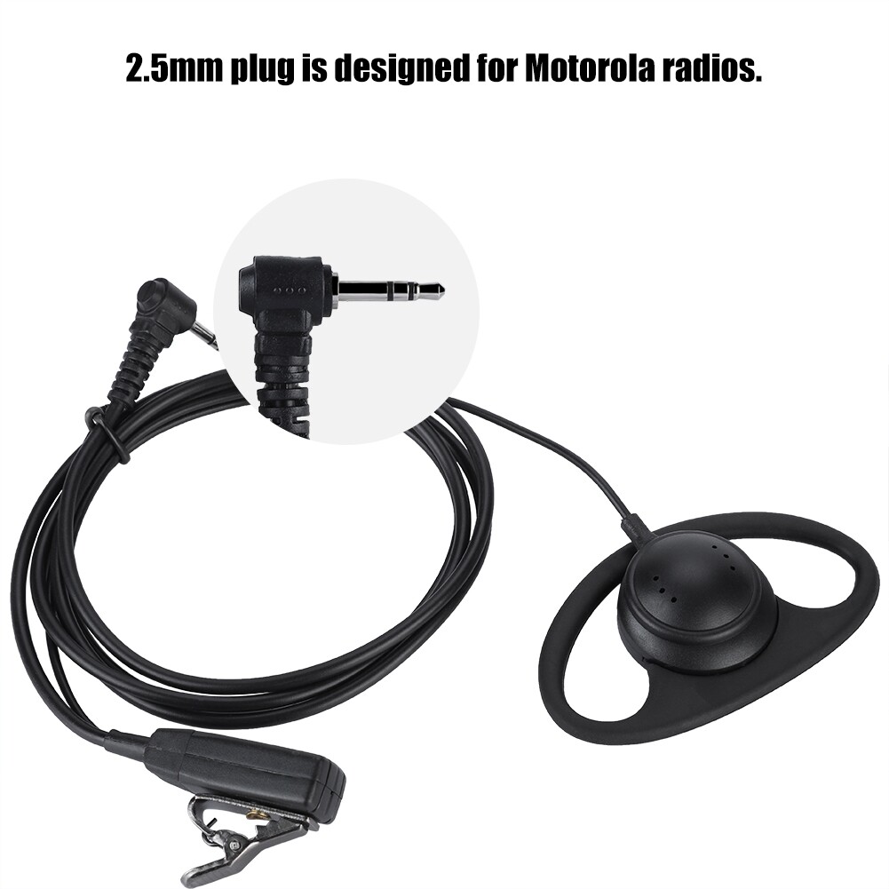 【คูปองส่งฟรี】ปลั๊ก 2.5 มม. D ประเภทความปลอดภัยหูฟังแบบเกี่ยวหูหูฟังสำหรับ Moto Rola วิทยุ Headset Earphone PTT ปุ่ม