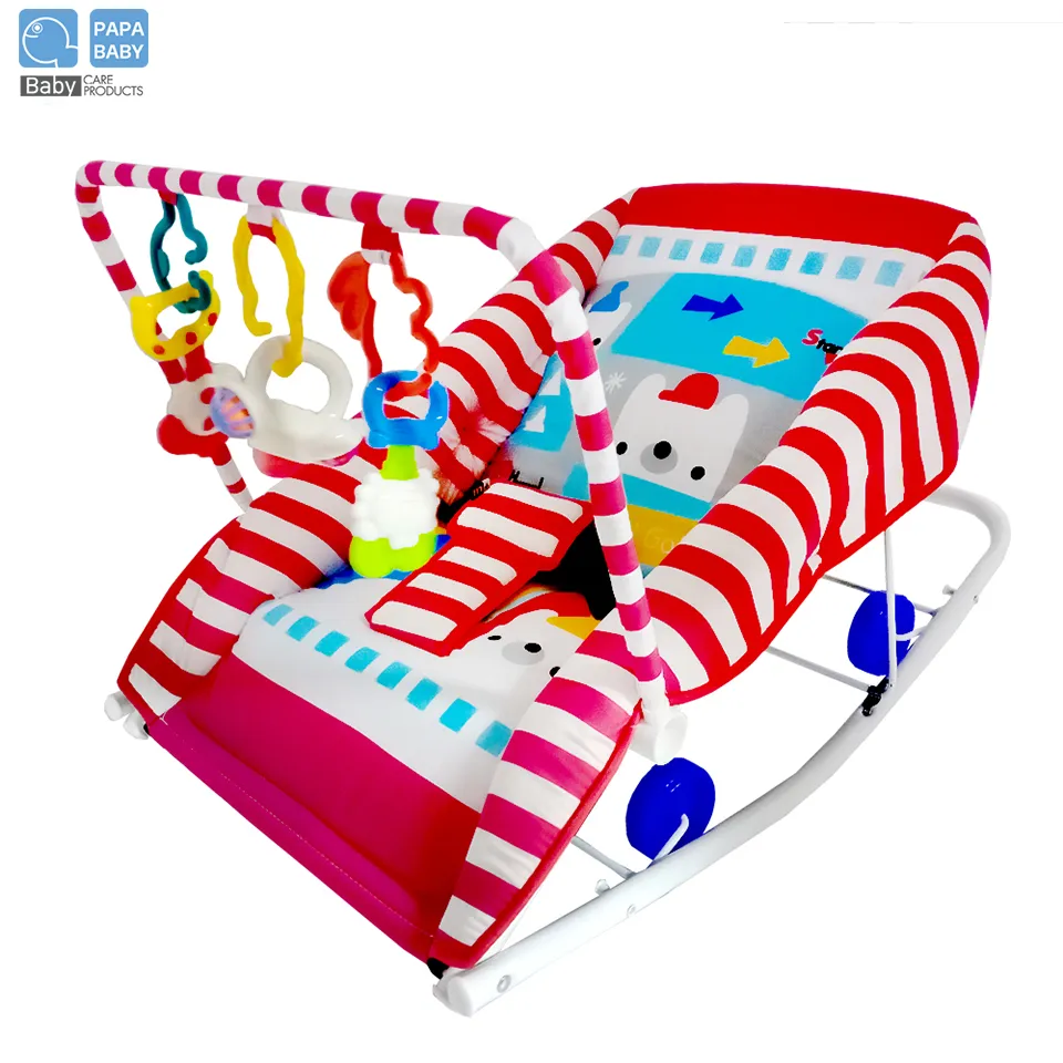 PAPA BABY เปลเด็ก เปลโยกขนาด 43x70 cm. มีของเล่น ปรับโยกได้ ACAR-TK02 New