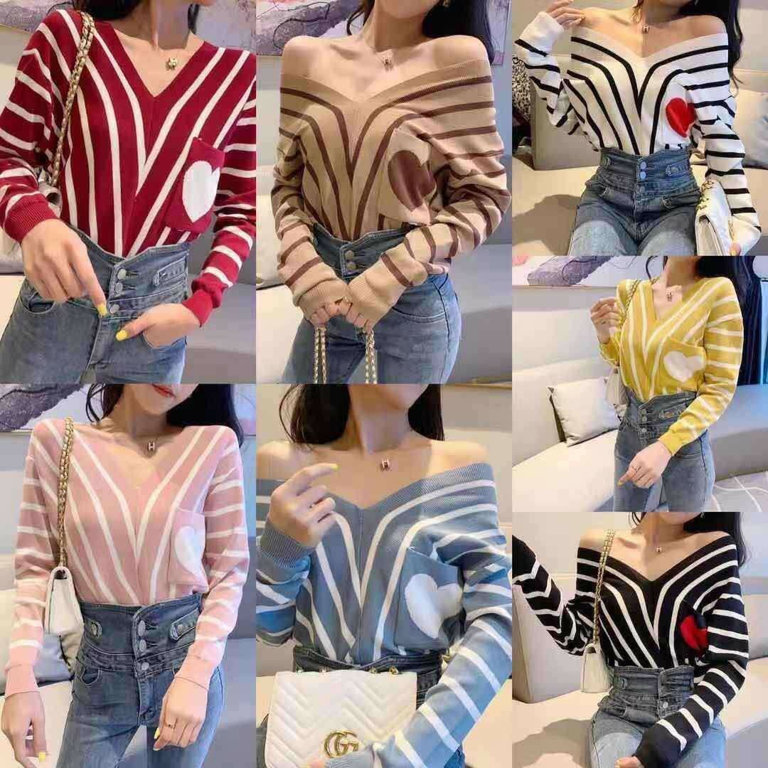 180Shop - พร้อมส่ง เสื้อไหมพรม ผ้าเนื้อดี 0572 หัวใจ