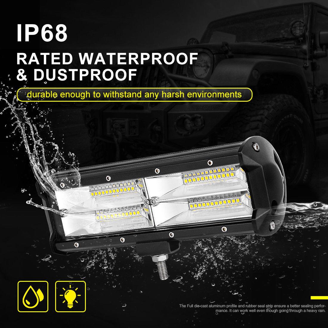 NEW Super Bright !! ไฟสปอร์ตไลท์รถยนต์ ไฟหน้ารถ ไฟท้าย 144W 12V-24V รุ่น LED COMBO BEAM 8D สว่างมากกกกกว่าเดิม *เเสงกระจายเเละเเสงพุ่ง* สำหรับอะไหล่รถ อุปกรณ