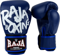นวมชกมวย นวมมวยไทย นวมราชา ถุงมือ นวมต่อย RAJA  BOXING Gloves Model 4 Semi Leather (หนังไมโครไฟเบอร์แท้ 100%)