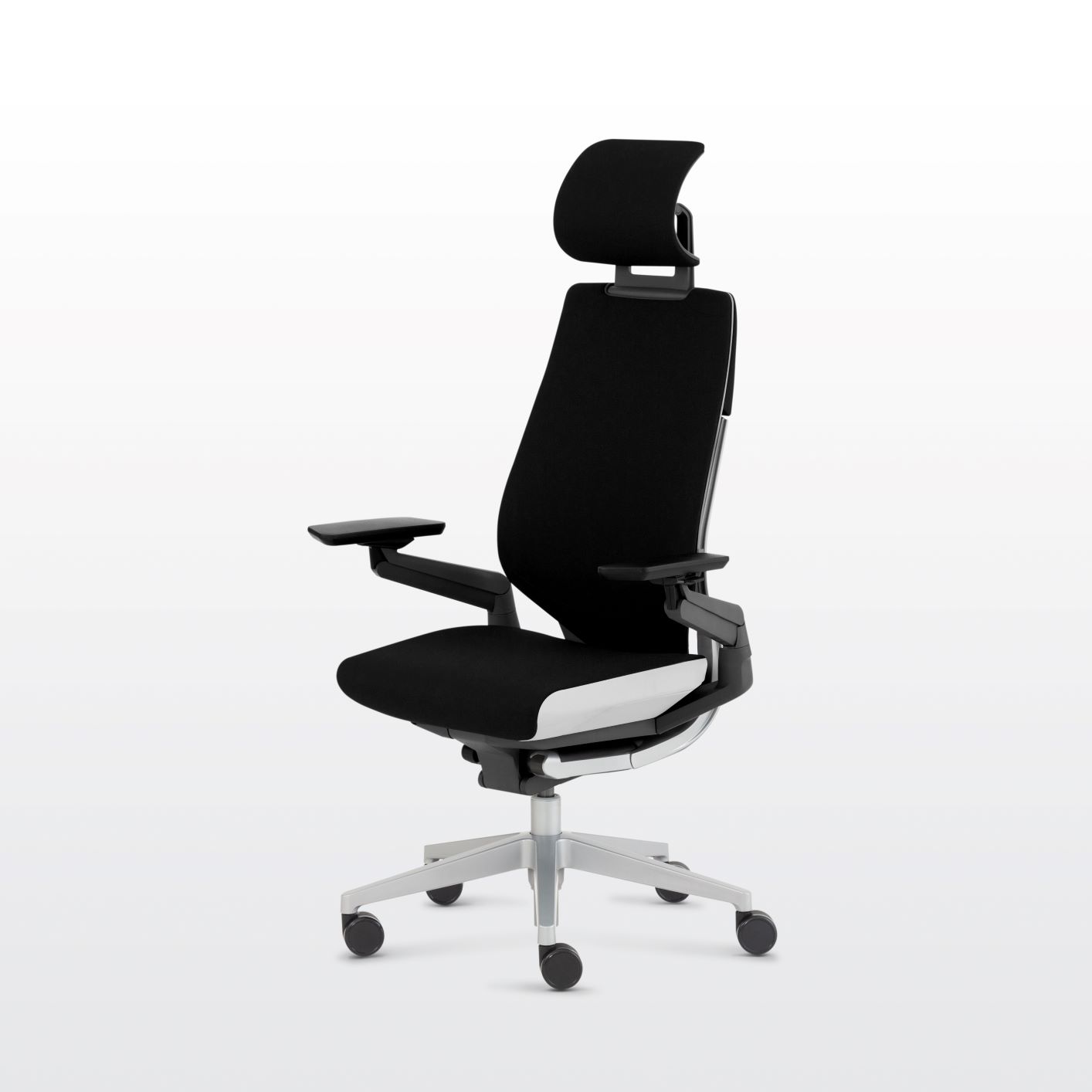 Modernform เก้าอี้ Steelcase ergonomic รุ่น Gesture พนักพิงสูง แบบWrap โครงเงิน หุ้มผ้าสีดำ เก้าอี้เพื่อสุขภาพ เก้าอี้ผู้บริหาร เก้าอี้แก้ปวดหลัง ราคา 52,500 บาท*ส่งฟรี