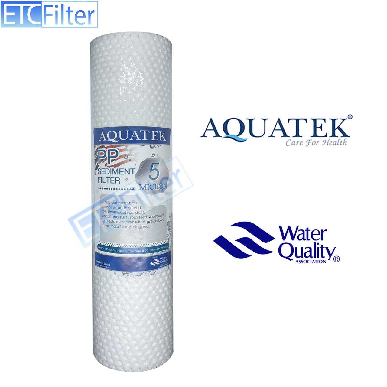 ไส้กรองน้ำ PP Aquatek Sliver USA คุณภาพสูง ขนาด 10 นิ้ว 5 ไมครอน แบบลึก ราคา 64 บาท*ส่งฟรี