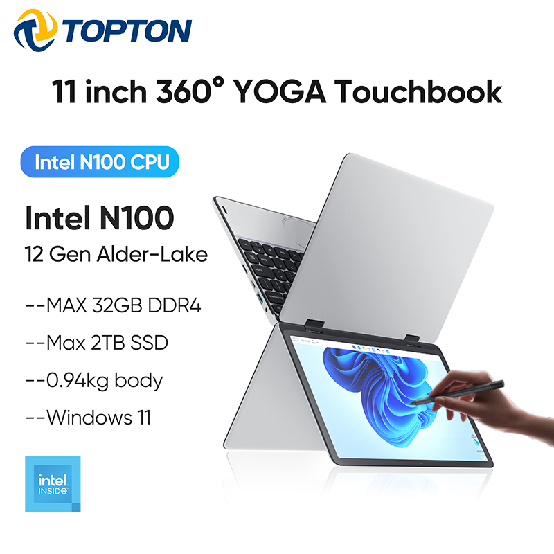Topton L20 360° YOGA Laptop 11 inch IPS Touch Book Intel N100 Max 32G DDR4 2T SSD Portable Office Notebook Mini Computer Tablet ราคา 10,082 บาท*ส่งฟรี