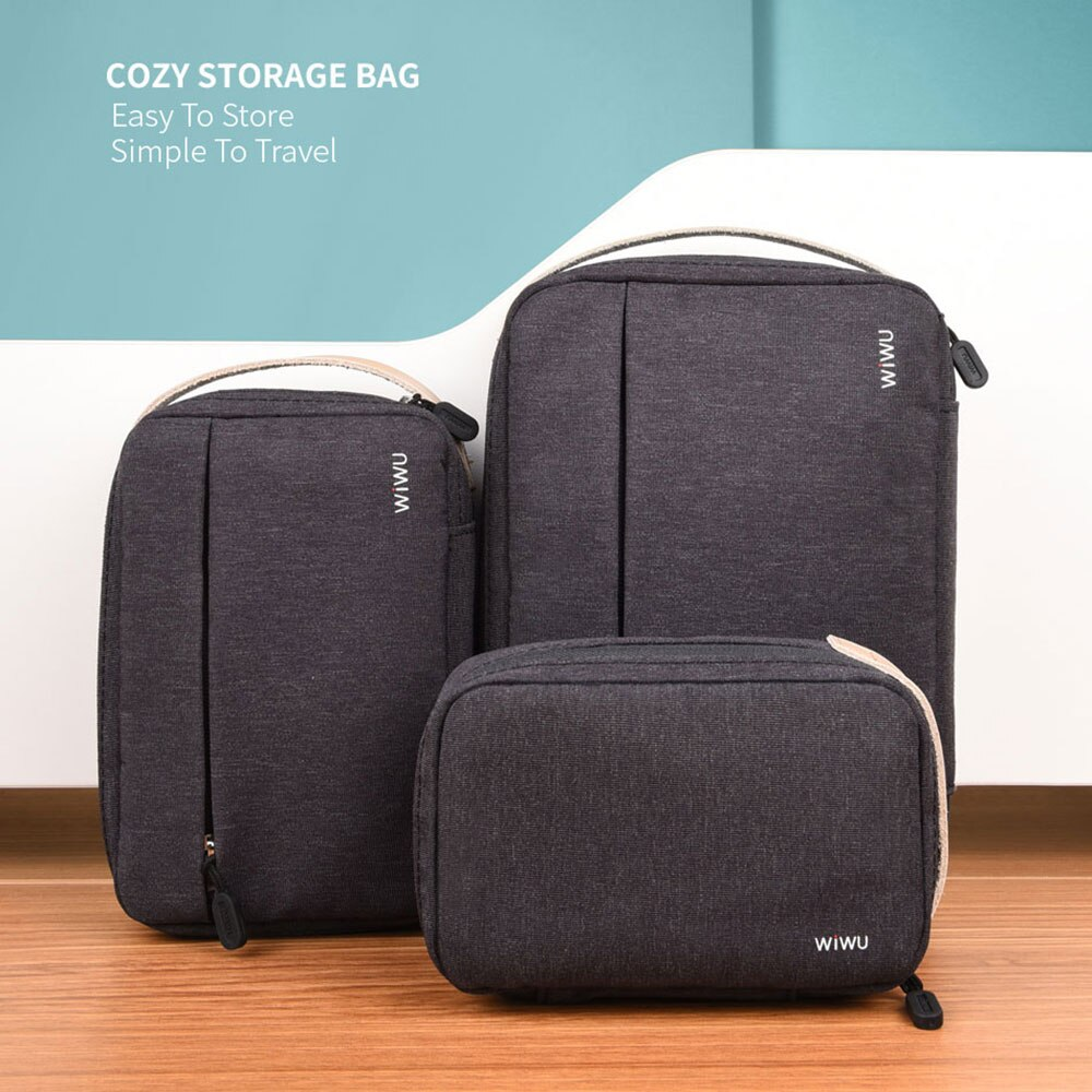 WIWU Cozy Storage Bag กระเป๋าเก็บของ สำหรับเดินทาง USB Charger Organizer ดิจิตอล Gadget กระเป๋าถือ กล่องเก็บหูฟังกระเป๋าถือแบบมีซิปอุปกรณ์เสริมอิเล็กทรอนิกส์