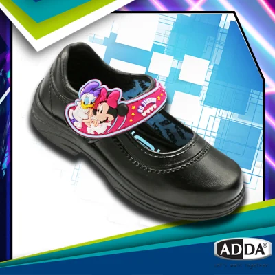 ADDA New Minnie รองเท้าผ้าใบนักเรียนหญิงหนังดำ ใหม่ล่าสุดปี 2020 รุ่น 41C13-C1