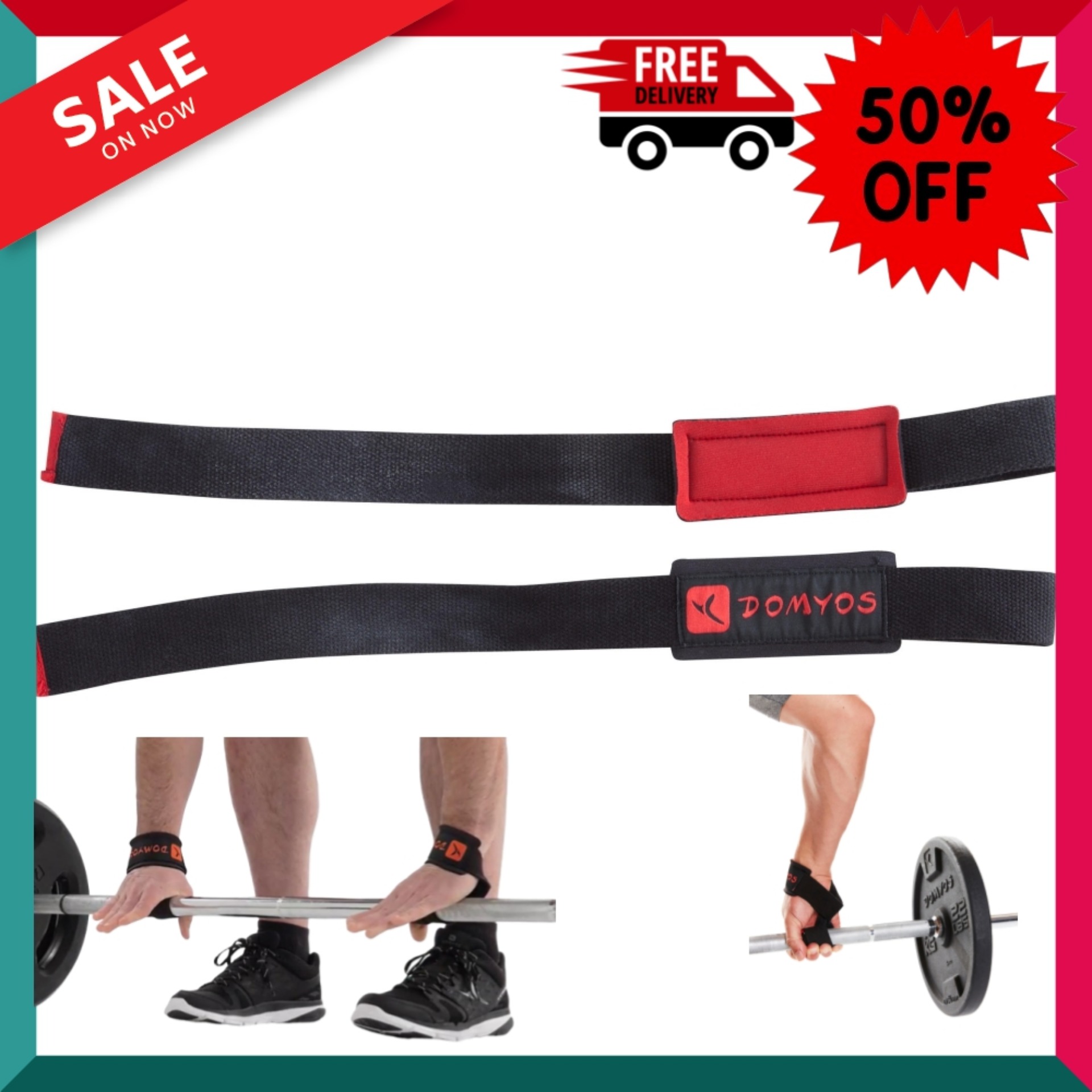 ผ้าพันข้อมือยกน้ำหนัก Weight Training Pull-Up Deadlift Pull Strap พิลาทิส Pilates อุปกรณ์กีฬา ถุงมือ ถุงมือฟิตเนส โปรโมชั่นสุดคุ้ม โค้งสุดท้าย ส่งฟรี Free Delivery