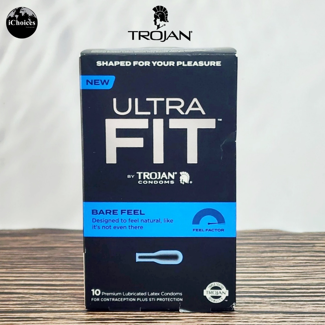 [Trojan] Condoms Ultra Fit Feel 10 Count โทรจัน ถุงยางอนามัย แบบรูปทรงพิเศษ ราคา 900 บาท*ส่งฟรี