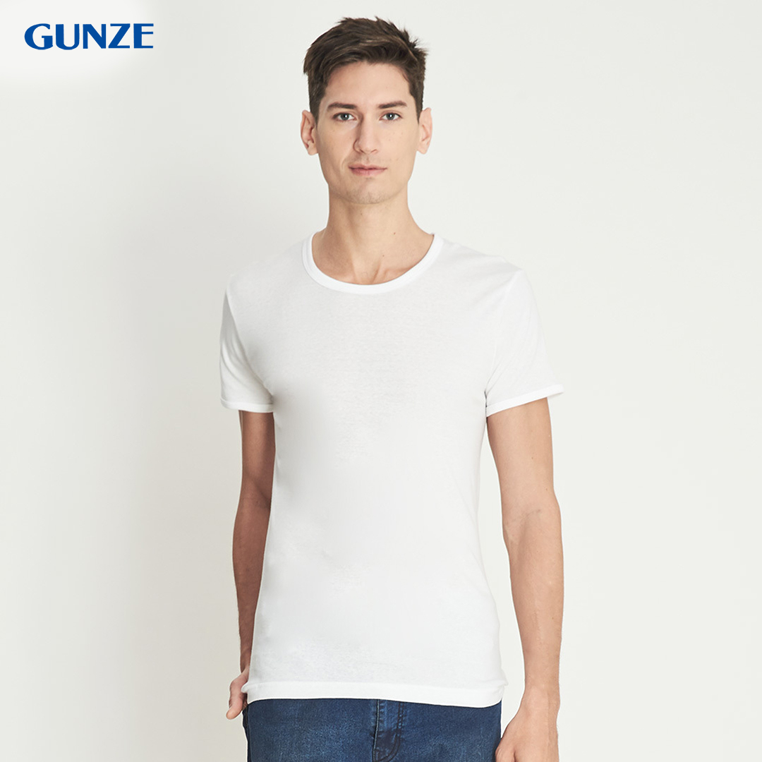 GUNZE เสื้อยิดผู้ชาย แขนสั้น คอกลม รุ่น GS1641 สีขาว ราคา 129 บาท*ส่งฟรี