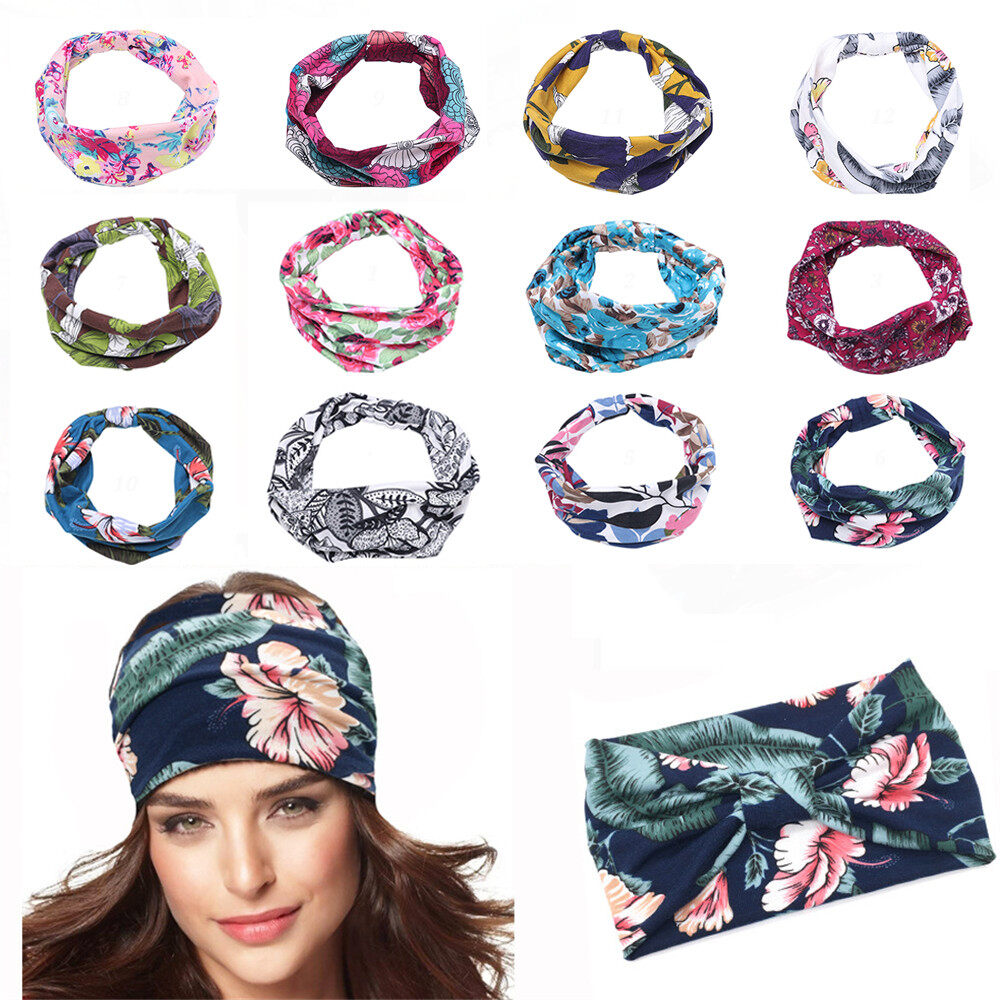 PAN6303936269 30สีผ้าพันคอผู้หญิง Turban ที่รัดผมเครื่องประดับผมและศีรษะ Wrap กว้างที่คาดผมที่คาดหัวยืดหยุ่นยืด