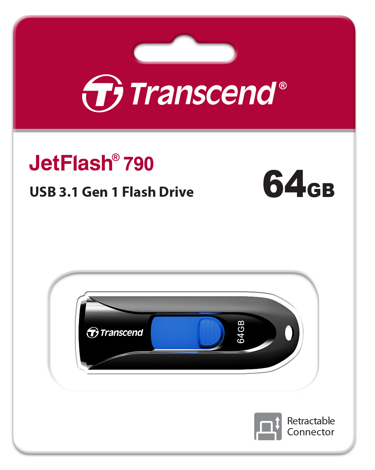 USB 3.1 Gen 1 Flash drive : JF790K : 64GB : USB Type-A : Transcend : รับประกัน 5 ปี มีใบกำกับภาษี ราคา 280 บาท*ส่งฟรี