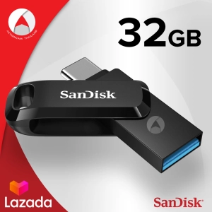 สินค้า SanDisk Ultra Dual Drive Go 32GB USB 3.1 Gen1 Flash Drive Type-C OTG Speed 150mb/s (SDDDC3-032G-G46) แฟลชไดรฟ์ 2หัว แซนดิส ซินเน็ค อุปกรณ์โอนย้ายข้อมูลโทรศัพท์ มือถือ ประกัน Synnex 5ปี