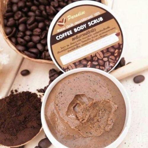 Coffee Body Scrub by Paradise 50 g. สครับกาแฟขัดผิว ช่วยผิวขาว นุ่ม เนียนกระจ่างใส ช่วยกระชับผิว