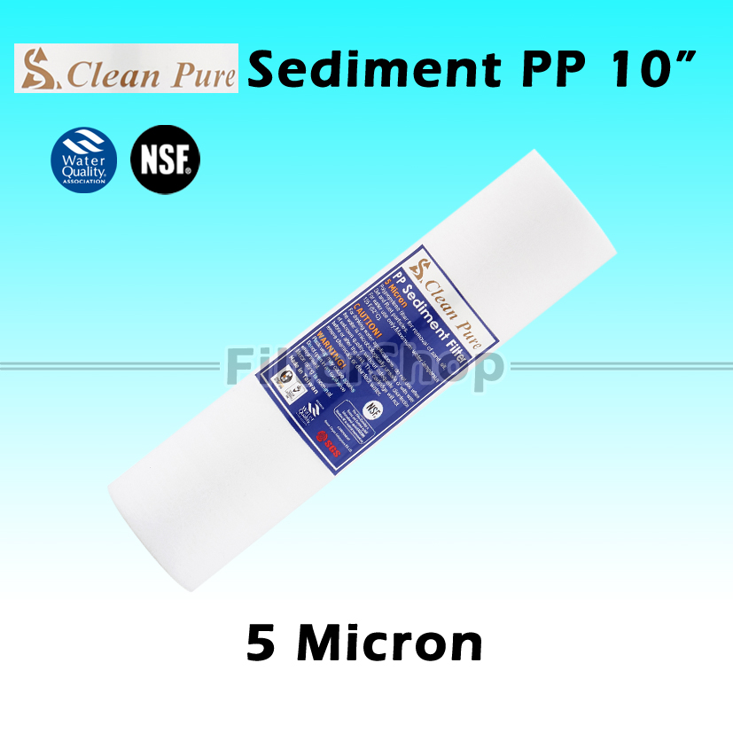 พร้อมส่ง ไส้กรองน้ำ Sediment PP 10 นิ้ว x 2.5 นิ้ว 5 Micron Clean Pure 9WAREE