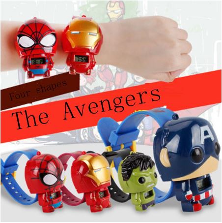 นาฬิกาข้อมือ นาฬิกาเด็ก นาฬิกาดิจิตอล นาฬิกา digital ลายการ์ตูน Avengers Captain America, Hulk, Ironman, Spiderman