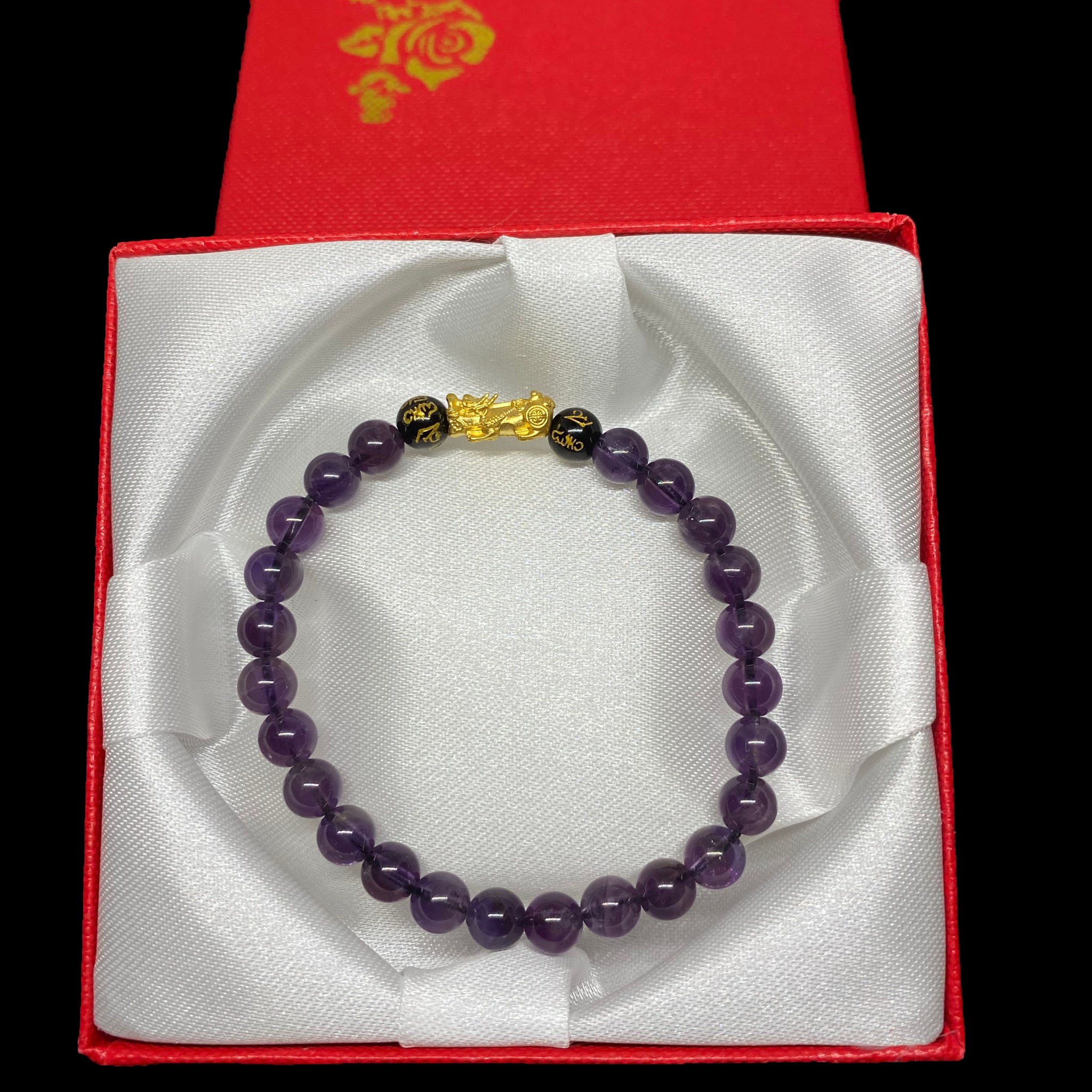 หินอเมทิส (Amethyst) ปี่เซี๊ยะทองแท้ 99.99%