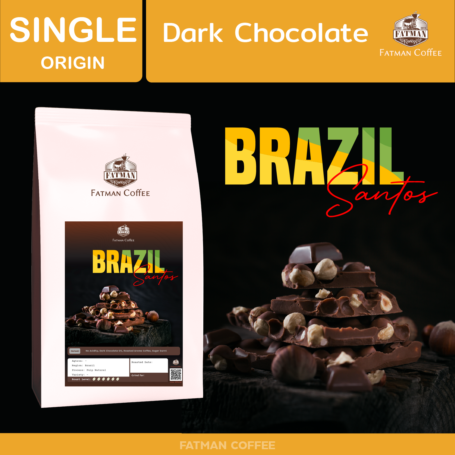 BZ_03 เมล็ดกาแฟ Brazil santos Dark ราคา 120 บาท*ส่งฟรี