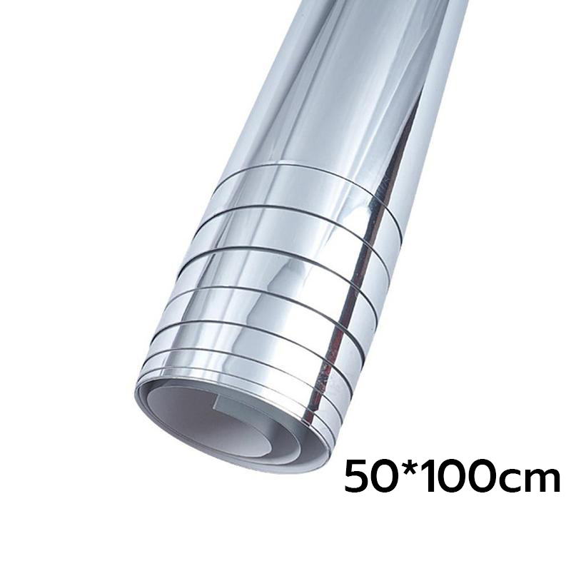 สติ๊กเกอร์กระจกเงา DIY (หนา 0.1mm) 50x200cm กระจกติดผนัง กระจกนิ่ม ไม่แตกง่าย ตกแต่งห้อง ติดตู้เสื้อผ้า กระจกส่องหน้า มี 2 ขนาด (50x100 / 50x200 cm) สำหรับติดผนัง มีกาวในตัว